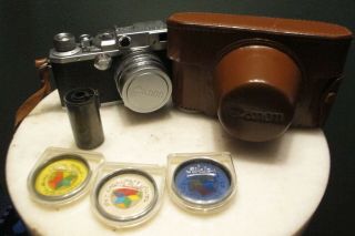 Canon Ivsb Rangefinder - Canon 50mm 1.  5 Lens - Case,  Leica Me 3,  Canon Canister