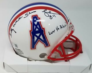 Billy " White Shoes " Johnson Autographed/signed Oilers Mini Helmet Tristar Cert