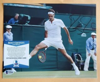 Roger Federer Signed Autographed 8x10 Photo Bas Beckett V42960