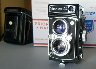 Yashica 24,  Tlr 120mm,  Camera,  Twin Lens Reflex,  80mm F:3.  5 Lens & Case