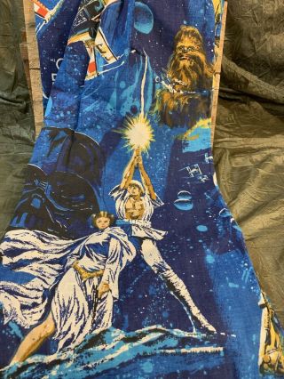 Vintage Star Wars 1 Panel Curtain Pleated 1970’s Fabric Sewing Material