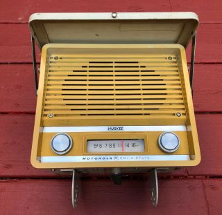 Vintage 1960s Motorola Solid State Huskee Tractor Radio With Waterproof Cover