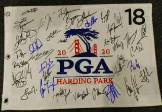2020 Pga Championship Harding Park Signed Autographed 36 Golfers Flag