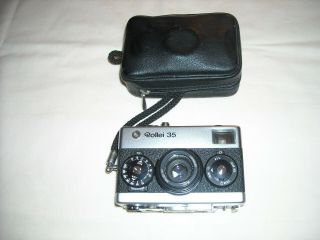 Classic Vintage Rollei 35 Camera With Case - Probably Repair Or Spare Parts