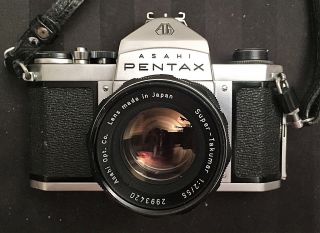 Collectors Asahi Pentax S3 Camera W/f/2.  0 55mm Takumar Lens
