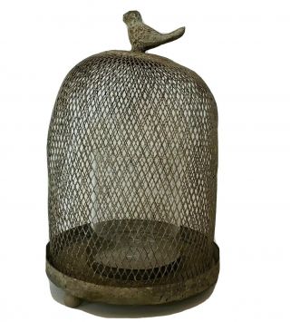 Vintage Decorative Bird Cage Dome Shaped Shabby Chic Candle Holder