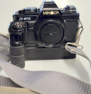 Minolta X - 570 Slr Film Camera With Auto Winder With Strap