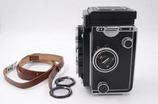 Rolleiflex 3.  5 E TLR camera with Xenotar taking lens,  case and box 2