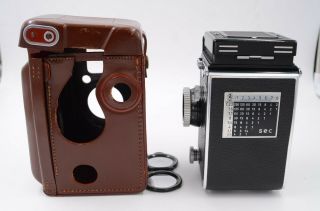 Rolleiflex 3.  5 E TLR camera with Xenotar taking lens,  case and box 3