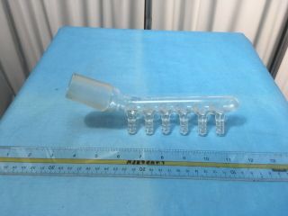 Vintage Belco Biological Glassware Test Tube With 12 Hose Port Attachments.
