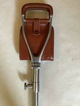 Vintage Metal Leather Folding Adjustable Hunting Shooting Stick Seat