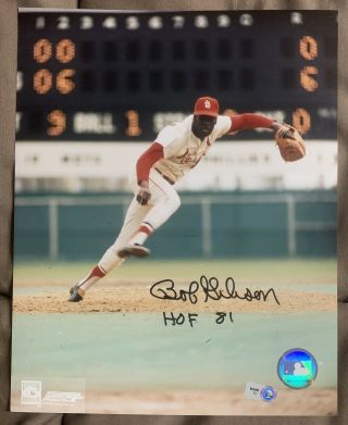 Bob Gibson Mlb Authenticated Signed Autographed 8x10 Photo Hof 81 Cardinals