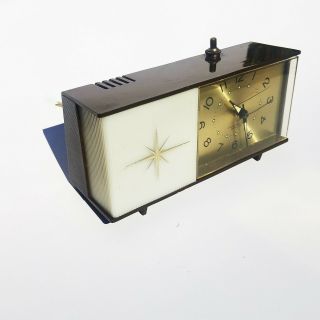 Vintage Westclox Starburst Atomic Electric Alarm Clock Light Up,  Mid Century Cloc