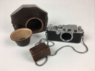 Vintage Leica I D.  R.  P.  Chrome Camera Ernst Leitz Wetzlar,  Light Meter,  Case