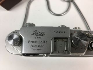 Vintage LEICA I D.  R.  P.  chrome Camera Ernst Leitz Wetzlar,  light meter,  case 2