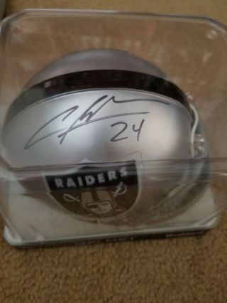 Charles Woodson Signed Oakland Raiders Mini Helmet W/proof