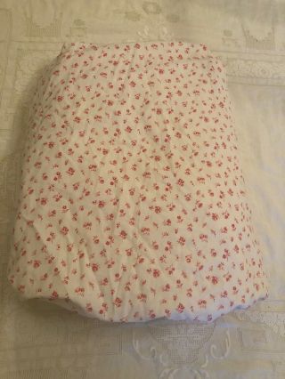 Vintage Ralph Lauren Calico Colchester Red White Floral Queen Fitted Sheet