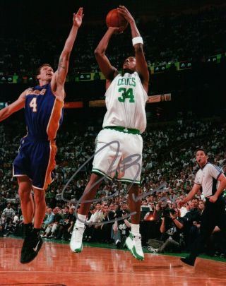 Paul Pierce Signed Autographed 8x10 Photo Celtics Jump Shot Vs Lakers Silver Jsa