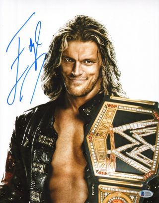 Edge Signed Wwe 11x14 Photo Bas Beckett Wrestling Superstar Picture Auto 