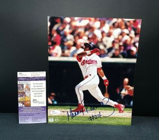 Manny Ramirez Cleveland Indians Signed 8x10 Photo W/jsa