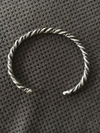 Vintage Navajo Twisted Rope Sterling Silver Native American Bracelet Old 12.  8 Gr