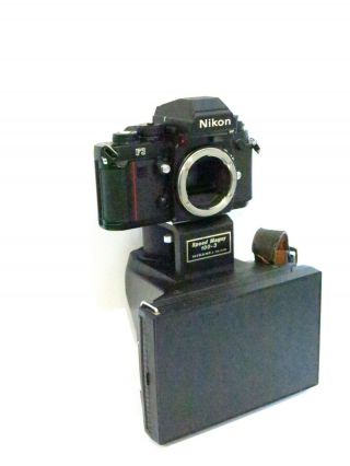 Rare Vintage Nikon F3 35mm Film Camera W/ Mikami Speed Magny 100 - 3 Polaroid Back