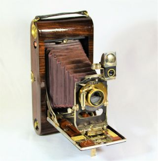 Folding Camera Kodak No 3a Folding Pocket Model B - 2 Antique Custom Rosewood