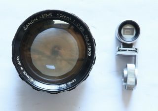 Canon 50mm F0.  95 Rangefinder Lens With 50mm Finder And Flash Mount Coupler