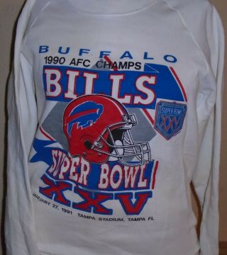 Vintage 1991 Buffalo Bills Afc Champs Superbowl Xxv Small Sweatshirt
