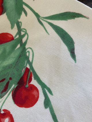 Vintage Tablecloth Cotton Printed Red Cherries 50x80 