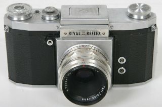 Rival Reflex Praktica 35mm Camera With Zeiss Tessar 50mm F2.  8 Lens