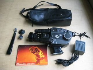 Beaulieu 4008zmll 8mm Camera W/angenieux 8 - 64mm F/1.  9 Lens,  Accessories
