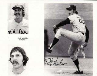 Dick Woodson Autograph Signed 1974 Ny Yankees Team Issue 8x10 B&w Photo Rare