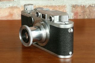 Vintage Leica DRP Ernst Leitz Wetzlar Germany Camera Elmar f = 5cm 1:3,  5 Lens 3