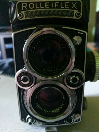 Vintage Rolleiflex Tlr Twin Lens Camera With Case.