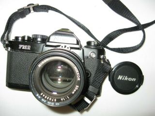 Nikon Fm2n Camera Black Body F 1.  4 Ai Lens No Case
