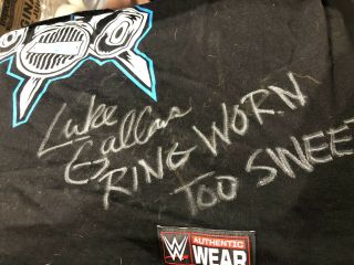 Wwe Luke Gallows Hand Signed Event Ring Worn T - Shirt With Proof And