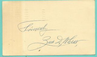 Zach Wheat Autographed Postcard - Dodgers/ Hof - Authentic.  See Details