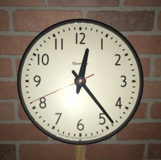 Vintage 13” Simplex Glass Dome Office Industrial School Wall Clock Perfect