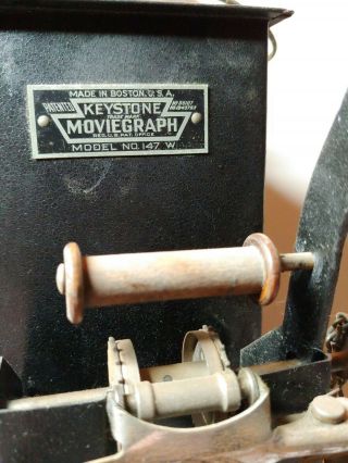 Antique 35 Mm Hand Crank Keystone Chain Drive Movie Projector Model 147w 3