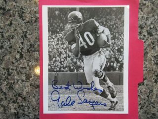 Gale Sayers Signed/auto 8x10 Black And White Photo With Best Wishes Inscription