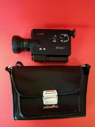 Vintage// Minolta Xl 401 8 Movie Camera & Case/ In