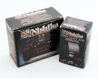 Nishika N8000 35mm 3d Camera,  Twin Light 3010 Flash