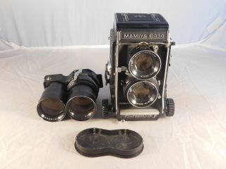 Vintage Mamiya C330 Tlr Camera With 80mm & 18cm Lenses