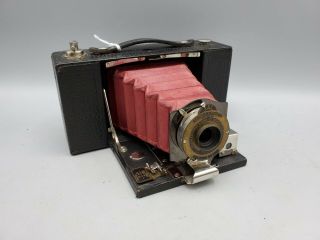 Antique Kodak No.  2 120 Film Folding Pocket Brownie Camera Model B - Red Bellows