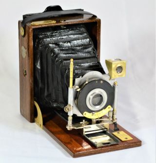 Folding Camera HÜttig (r.  Hüttig & Son) Ideal 113 - Yr Old Antique Custom Rosewood