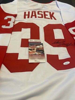 Dominik Hasek (hof) Signed Detroit Red Wings Xl Pro Style Nhl Jersey Jsa