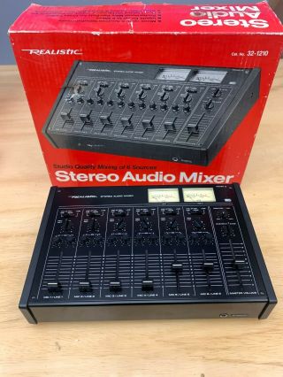 Vintage Realistic 6 Channel Stereo Audio Mixer 32 - 1210