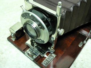 Vintage 1900 ' s Antique CONLEY 4x5 Red Bellows View Camera.  GORGEOUS Cherry Wood 3