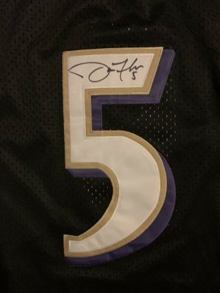 Joe Flacco Baltimore Ravens Autographed Auto Signed Black Jersey Size 54